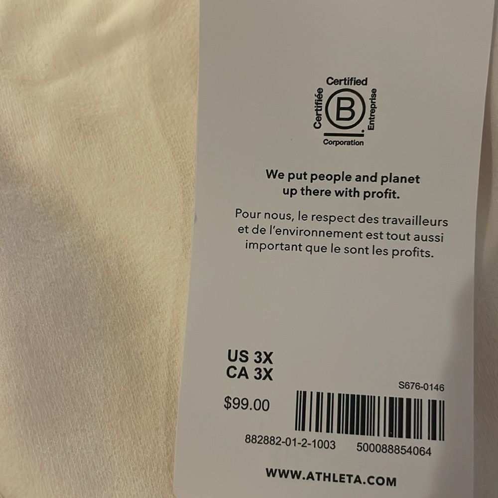 NWT Athleta Retroplush 11 Hoodie. 3X. Magnolia White - Picture 7 of 9
